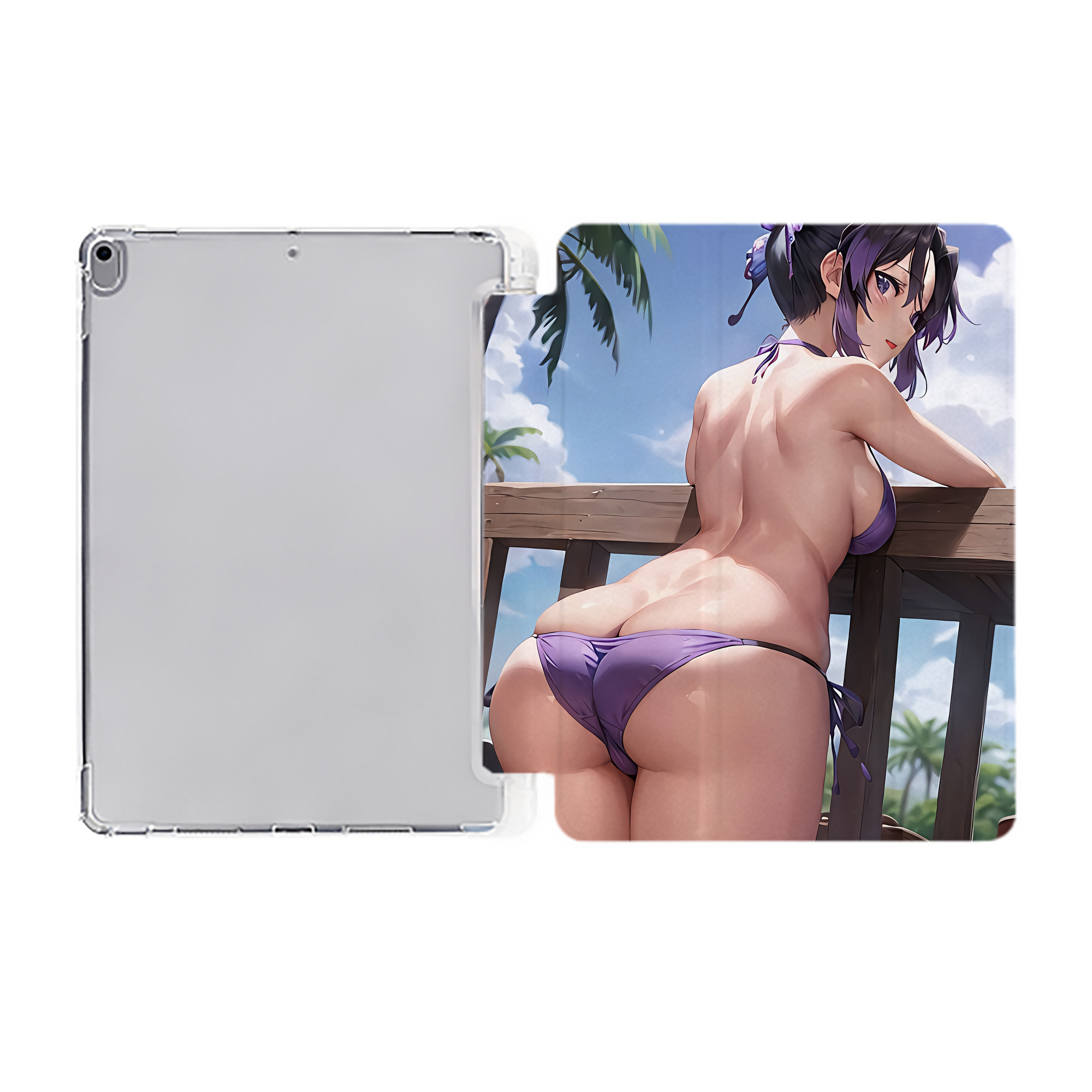 （画像用） 鬼滅の刃（きめつのやいば）蟲柱-胡蝶 しのぶ／こちょう しのぶ Kochou Shinobu IPad ケース ペン収納付き 三つ折りスタンド PUレザー×シリコン 対応機種9.5/10.5/10.9インチ